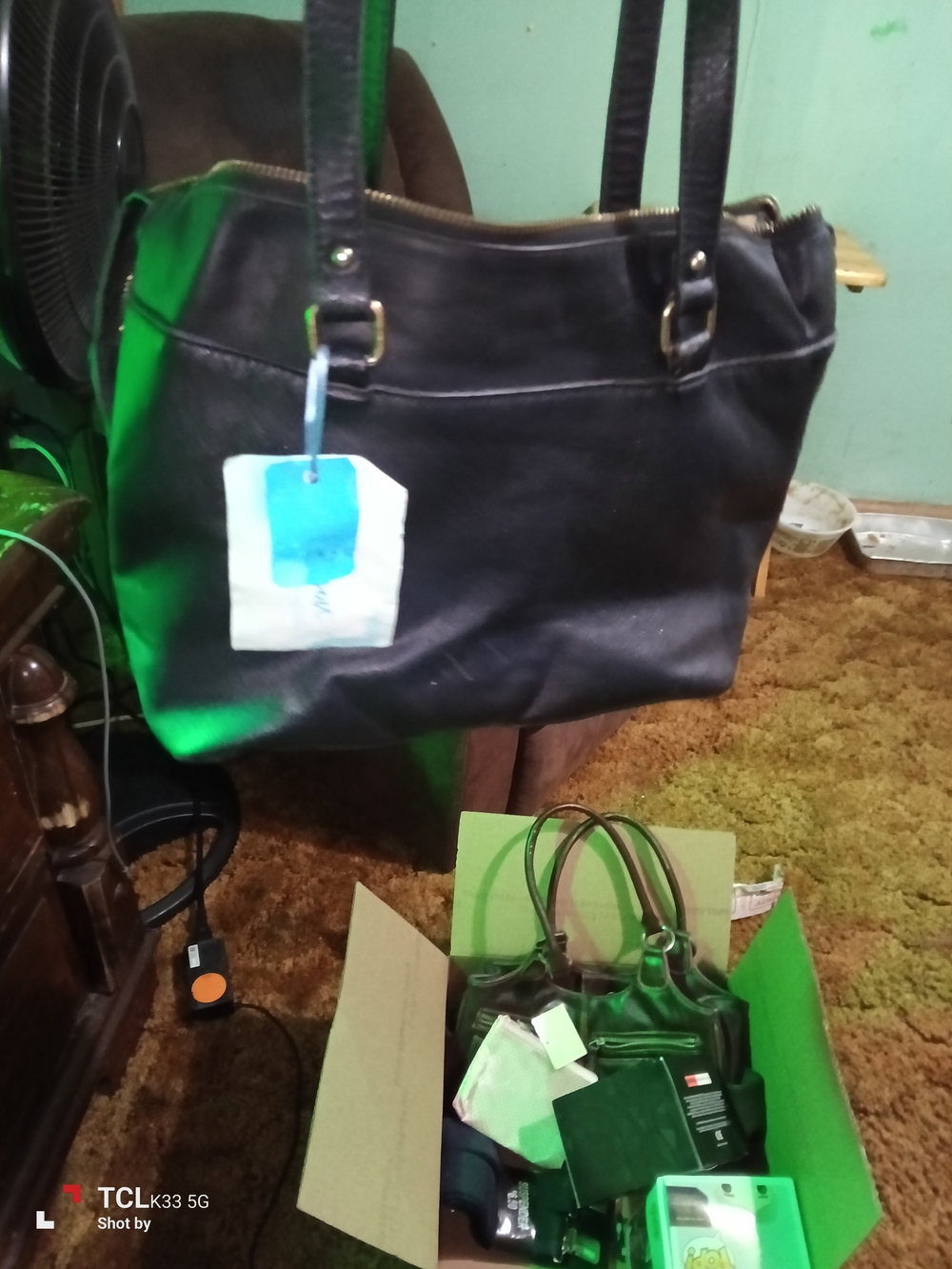 Classic Black Leather Tote Bag - Women's Shoulder Bag